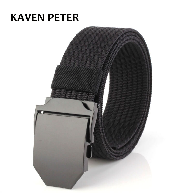Cinturón táctico de lona para hombre y mujer, cinturones militares de alta calidad de 3,8 CM de ancho, cinturón de lujo para Jeans, hebilla automática, cinturones de nailon