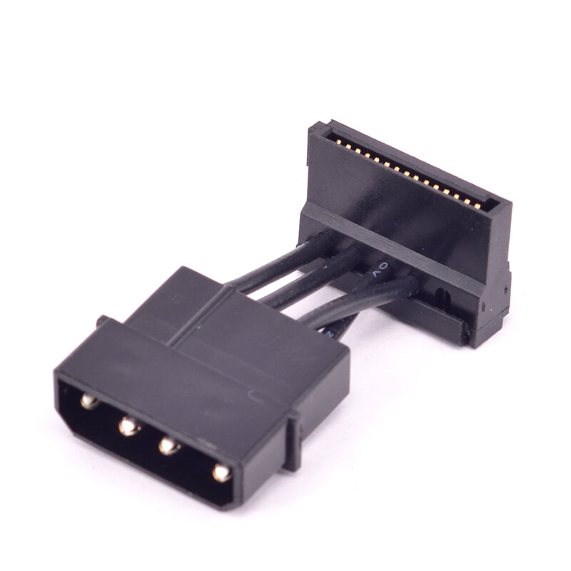 4Pin IDE Male naar 15pin SATA mannelijke Voeding Kabel Haakse SATA SSD Poort naar Molex D plug Converter kabel