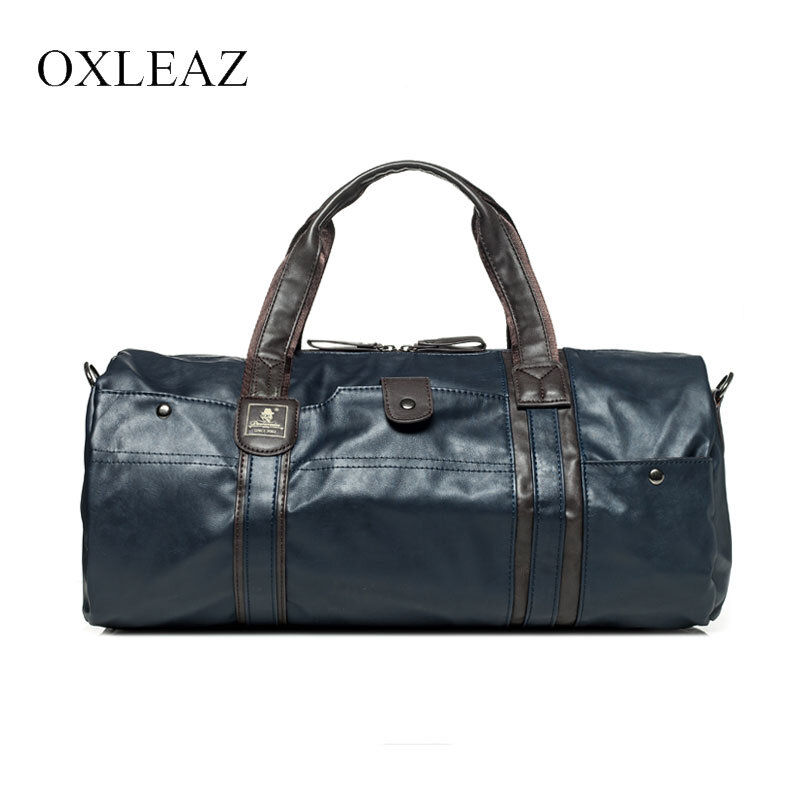OXLEAZ bolsa de viaje impermeable grande para mujer 2018 Vintage de cuero para hombre bolsas de lona de viaje bolso de fin de semana de cuero Pu para hombre
