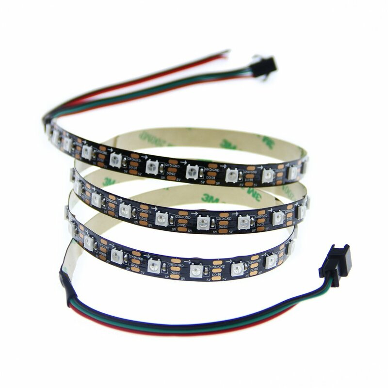 1 m 2 m 3 m 4 m 5 m WS2812B WS2812 Led Strip, individueel Adresseerbare Smart RGB Led Strip, Zwart/Wit PCB Waterdichte IP30/65/67 DC5V