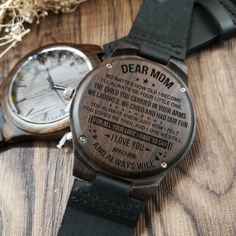 A mia mamma-orologio in legno inciso orologio di lusso scrivi le tue parole sull'orologio orologio da polso per la festa della mamma orologi da donna