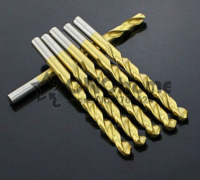 10 개 0.5mm-5.0mm 고속 스틸 티타늄 코팅 스트레이트 생크 트위스트 드릴 비트, 금속 (1mm/1.5mm/2mm/2.5mm/3mm/4mm/5mm/)
