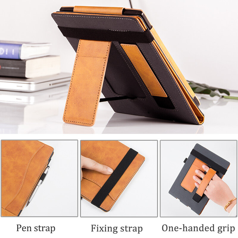 Stand Case for Pocketbook Touch Lux4 5/Basic 4/Basic Lux2/Touch HD 3/Pocketbook 633 Color eReaders - with Hand Strap/Sleep/Wake