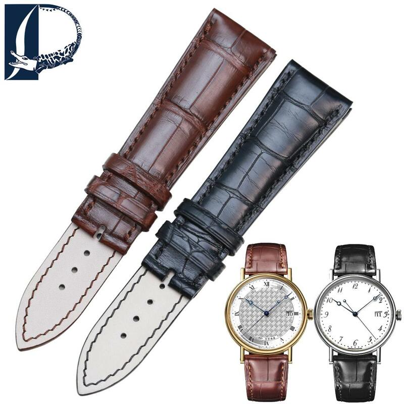 PESNO-Bracelet de montre en cuir de crocodile pour homme, accessoire adapté à Breguet-CLASSIQUE 5177BA/BB/eria