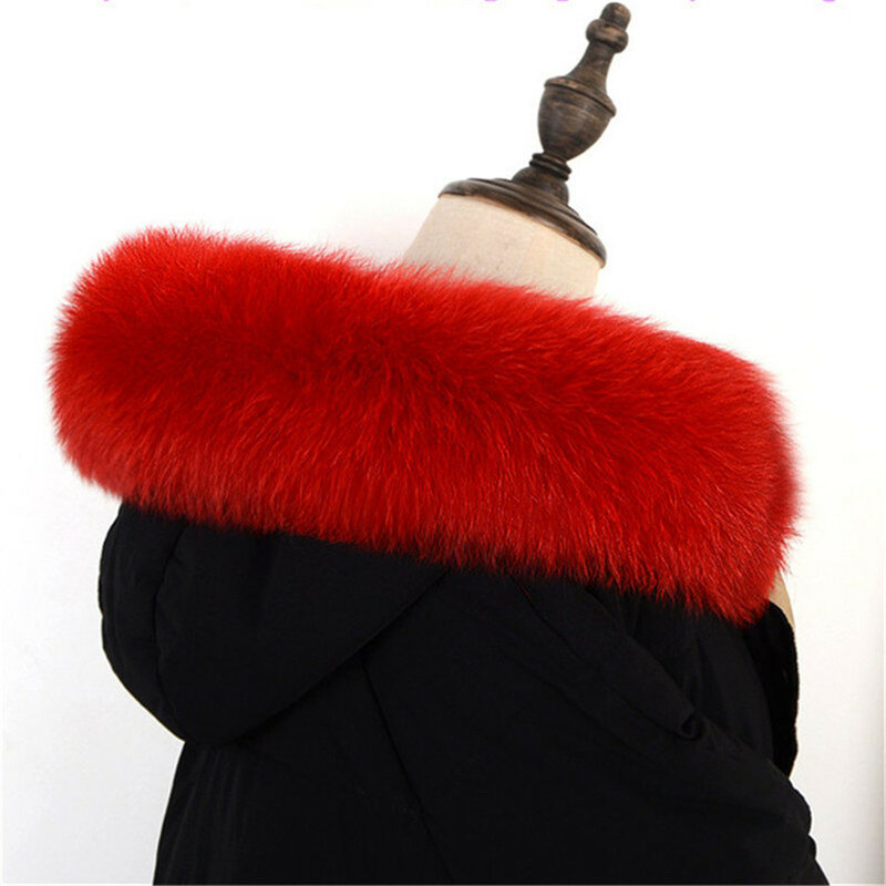 Collar de piel de zorro auténtica para mujer, cinta desmontable de moda para abrigo, bufandas Multicolor, C #1901