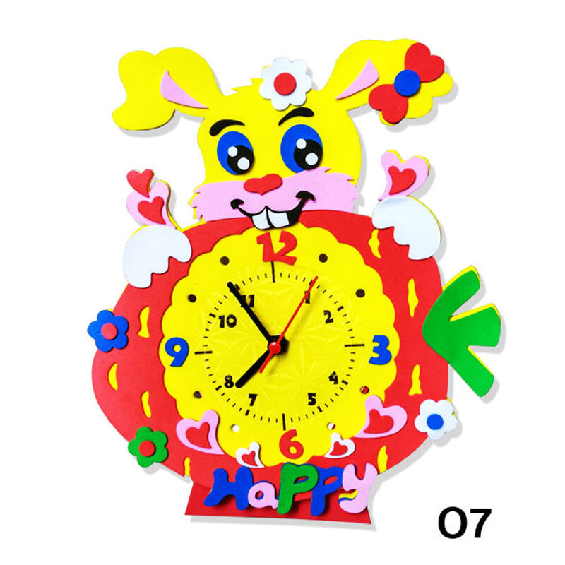 Toys for Children Crafts Kids DIY Movable 3D Sticker Cartoon Clock Kindergarten Learning Education Toys Montessori Teaching Aids