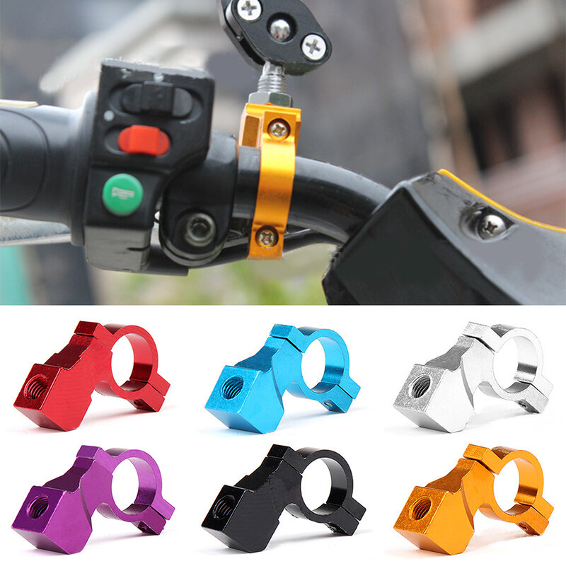 Universal Bike bycycle Motorcycle rear View Mirror Bracket Mount Adapter Holder Clamp Screw 6 colors For 21-23mm Handlebar