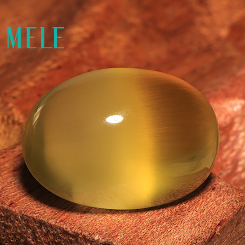 Préhnite de couleur or de coupe ovale, pierre précieuse ample pour bijoux pierre principale, bijoux de luxe de qualité supérieure, pierre brute