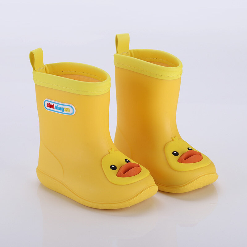 Botas de lluvia para niños para niñas zapatos de agua impermeables para bebés, botas de goma antideslizantes, Botas de lluvia para niños calientes, cuatro estaciones extraíble