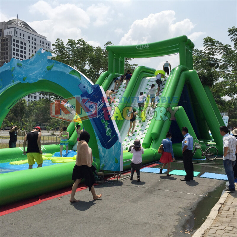 Vietnam Raksasa Komersial Inflatable Water Slide Pemerintah Aktivitas Hiburan Inflatable Air Slip N Slide