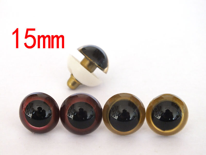 Hot mix color--brown and gold safety eyes with white washer --15mm
