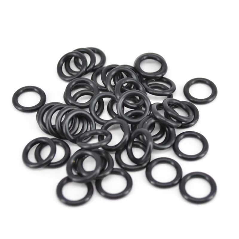 50 pezzi O-ring in gomma nero per allarmi per morsi da pesca, baccelli per canne, barre