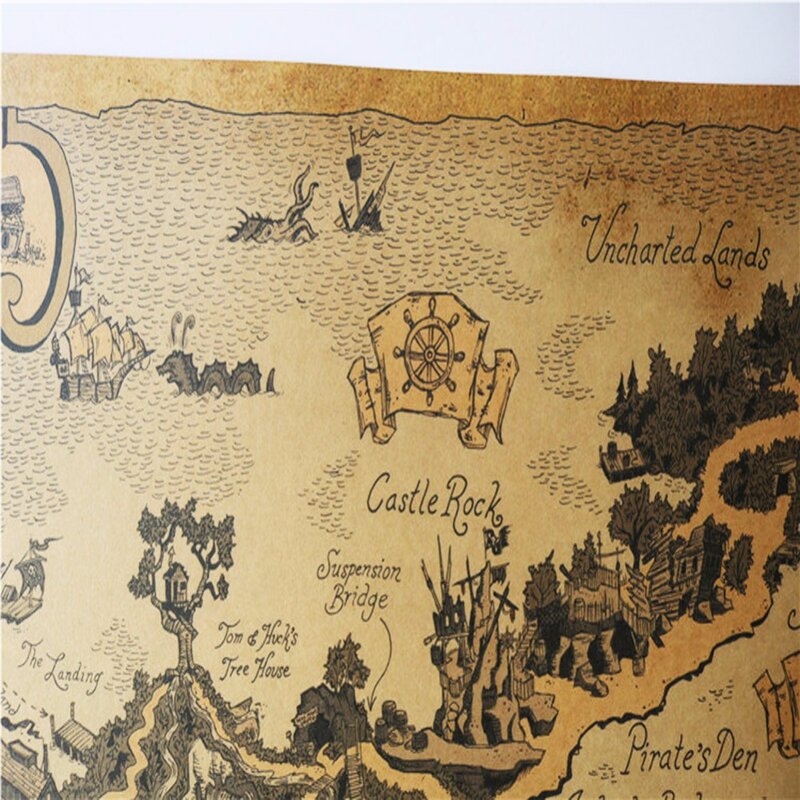 1 قطعة كلاسيكية كرافت-ورقة قرصان-عرين خريطة للمدرسة والمكتب