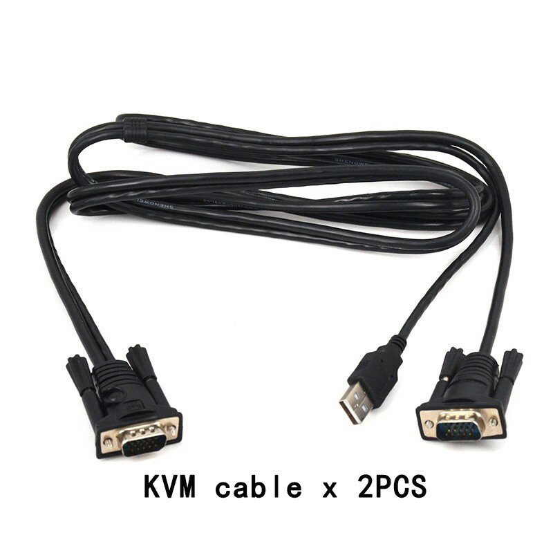 Switch Kvm USB VGA splitter Schalter Adapter Drucker verbinder en Tastatur Maus 2 PCs ver5 1 Monitor con kabel