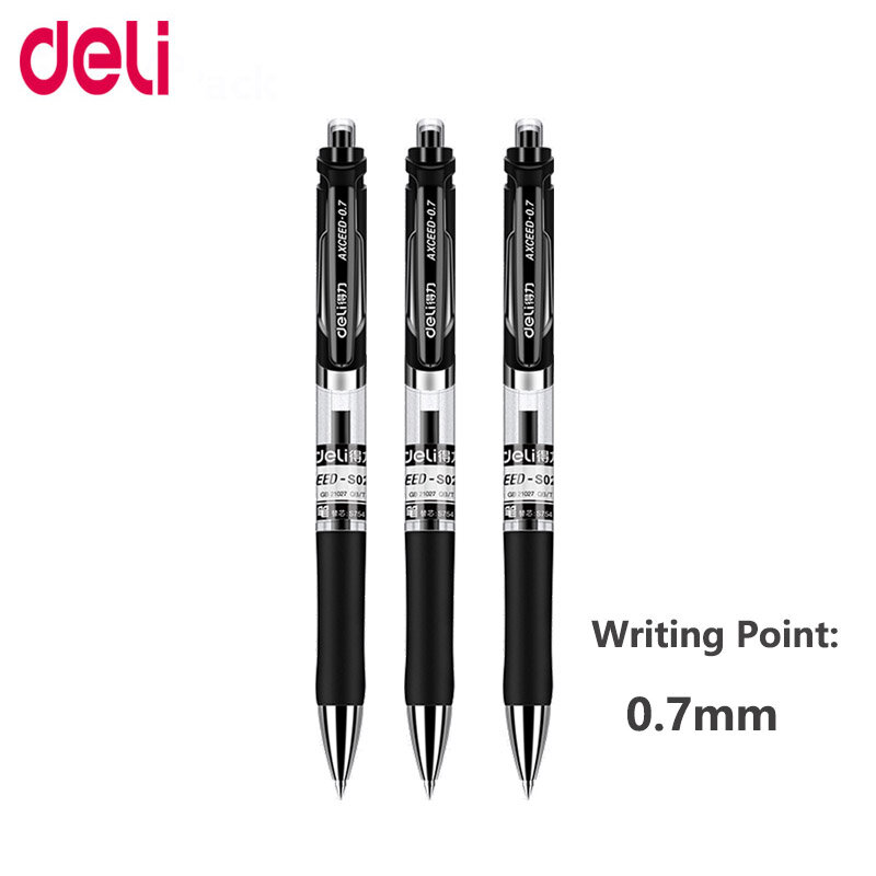Deli – ensemble de stylos Gel 0.7MM, stylo à bille rétractable, Signature, pour l'école, le bureau, la Promotion de l'écriture, papeterie