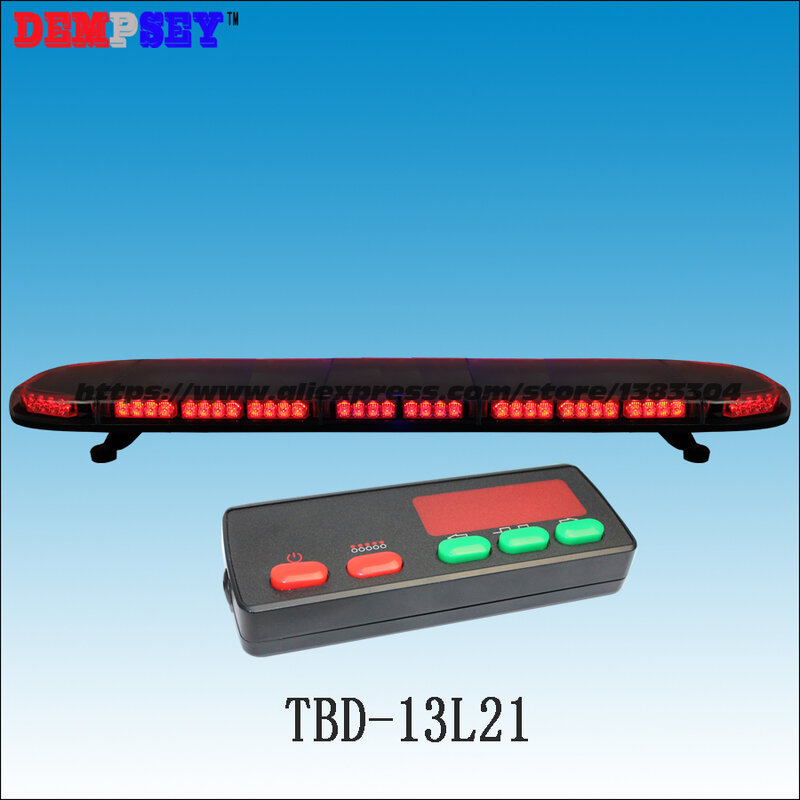 TBD-13L25 de alta qualidade led super brilhante barra de luz, azul & vermelho barra de luz de emergência, barra de luz de advertência do estroboscópio do telhado do carro, com controller-3K
