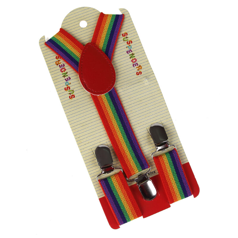 Huobao conjuntos de suspensórios e laços ajustáveis, novo, multicolorido, com faixa de arco-íris, moda infantil, para meninos