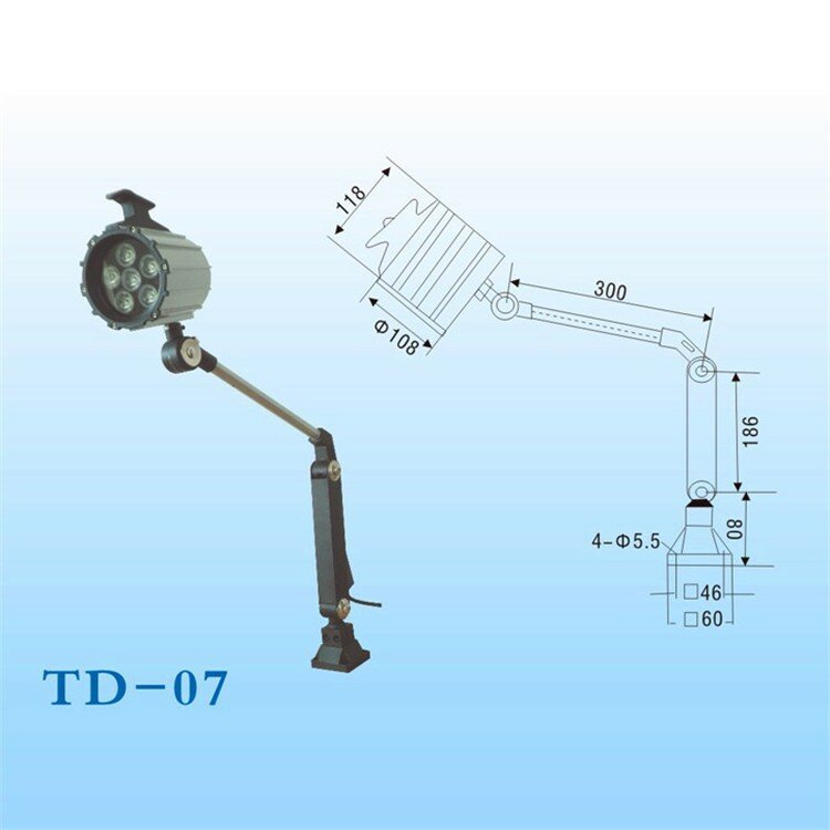 High qulity  12W 24V waterproof  LED long arm Fold working lamp / machine work lights / Lighting / equipment lamp batch order