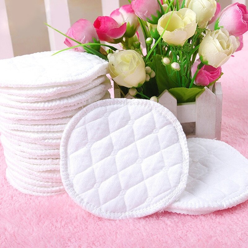 Almohadillas reutilizables para lactancia de bebé, almohadillas de 3 capas de algodón puro, lavables, suaves y absorbentes, impermeables, 12 piezas, A1A66