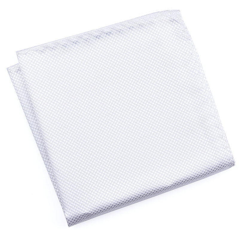Pañuelo de rejilla cuadrada de bolsillo para hombre, pañuelo de poliéster de alta moda, toalla de Color sólido, negro y blanco, 22cm x 22cm