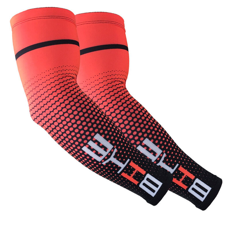 2 PCS Cool Men Sport Cycling Running Bicycle UV Sun Protection Cuff Cover Protective Arm Sleeve Bike Arm Warmers Sleeves