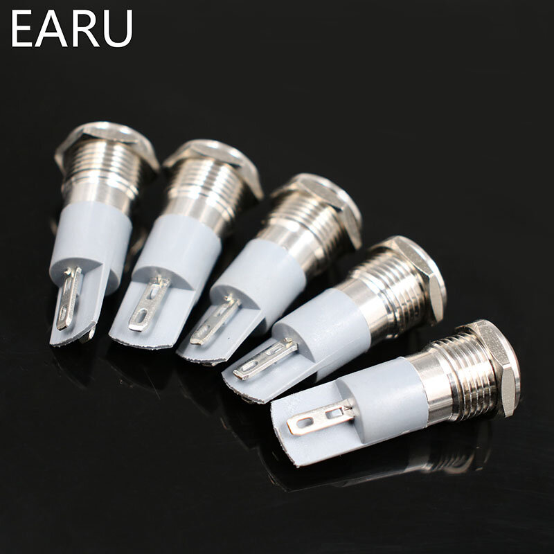 Indicateur lumineux LED en métal, étanche IP67, 10mm, 1 pièce, 3V 5V 6V 12V 24V 220V, alimentation pc, bateau, Machine