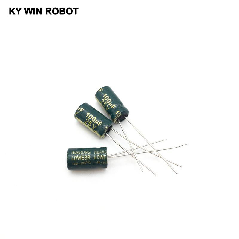 20pcs/lot 25V 100UF 6x12mm high frequency low impedance aluminum electrolytic capacitor 100uf 25v