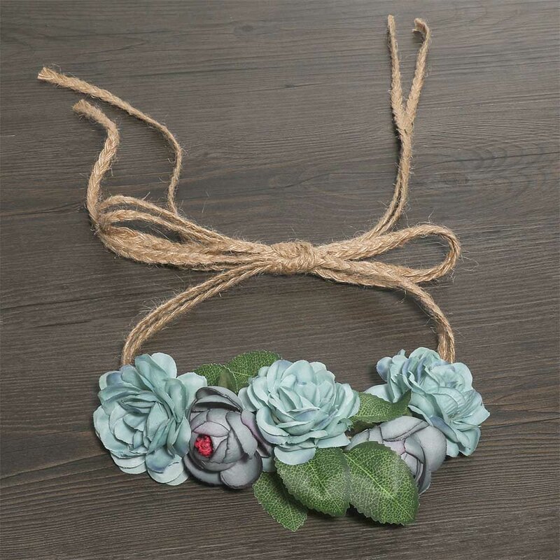 MOLANS-حزام زفاف أنيق على شكل زهرة ، لتحفيز أوراق الفاوانيا ، وحزام من القماش ، وحبل القنب ، وإكسسوارات الزفاف