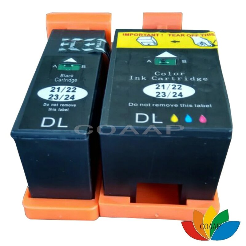 Cartuchos de tinta para impresora dell, Color negro, Compatible con Dell Series 21/22/23/24, V515w, V313w, V313, P513W, P713W, V715W, 2PK