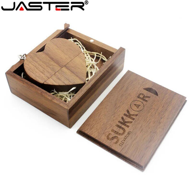 JASTER (10 PCS ฟรีโลโก้) USB + กล่อง USB แฟลชไดรฟ์ไม้เมเปิล Pendrive 64GB 8GB 16GB 32GB ไดรฟ์ปากกา memory Stick