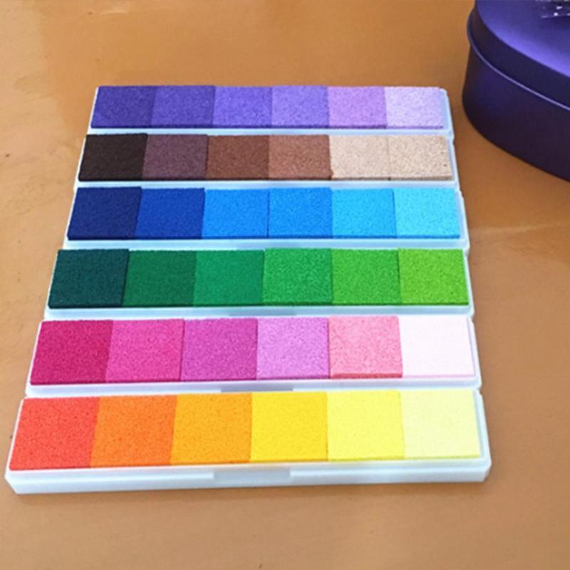 6 couleurs encreur fait à la main bricolage artisanat coloré timbre empreinte digitale Scrapbooking cachetage tampon d'encre accessoires dégradé enfants timbre