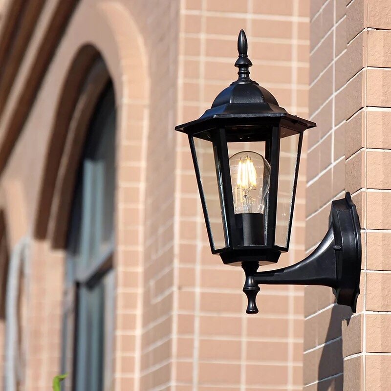 HAWBOIRR-Lámpara LED de estilo europeo simple para exteriores, villa, balcón, resistente al agua, óxido, retro, para pasillo, interior, sala de estar, de pared