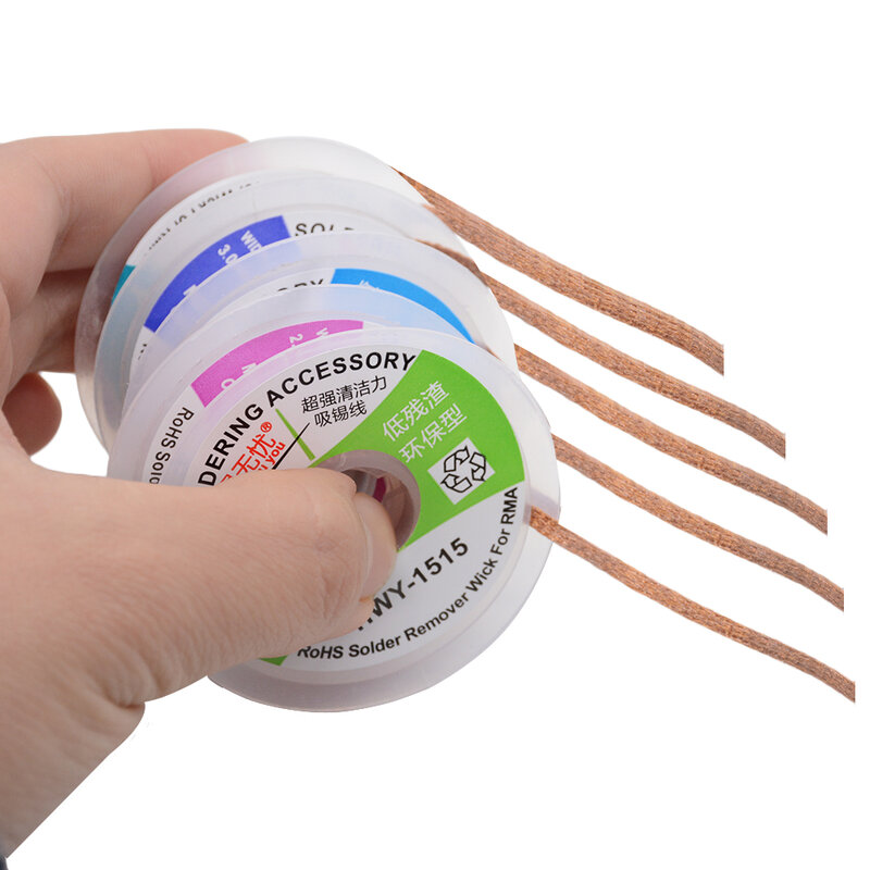 High Quantity Tin Extractor Width 1.5mm 2.0mm 2.5mm 3mm 3.5mm Length 1.5M Desoldering Braid Solder Remover Wick Wire Repair Tool