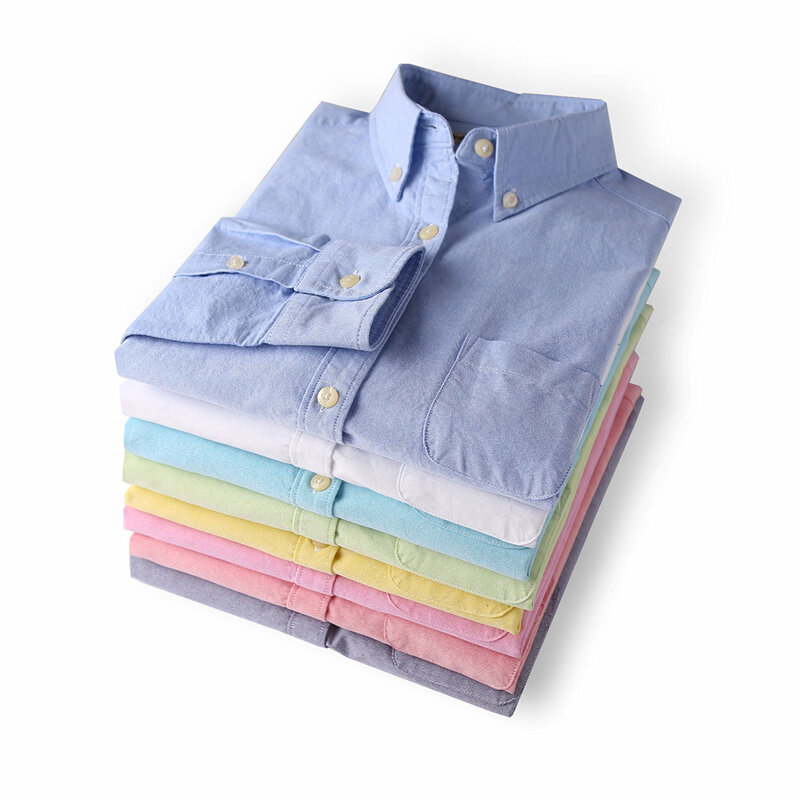2023 Весенняя Корейская белая блузка-оксфорды, Женская однотонная Хлопковая женская рубашка с длинным рукавом, женская блузка, джемпер
