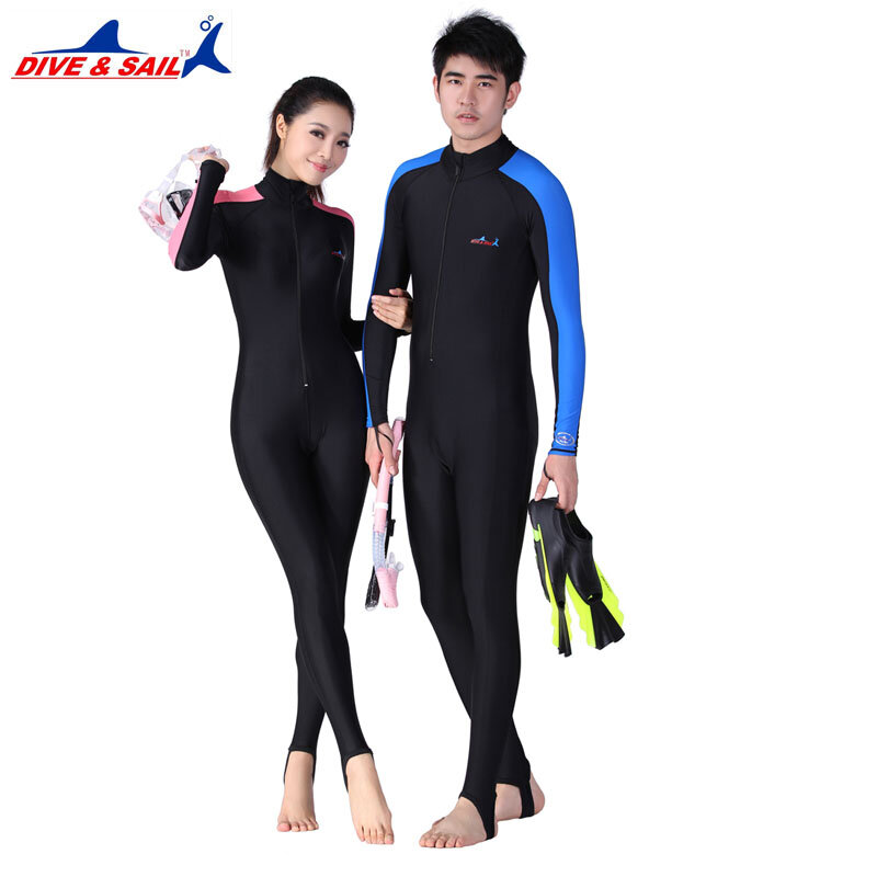 DIVE & SAIL-Fato molhado para homens e mulheres, wetsuit de surf, maiô mergulho, Rash Guard, Swimwear, Caça submarina