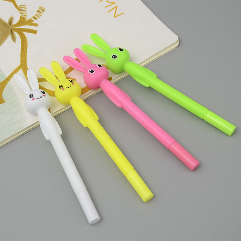 0,38 мм кавайная пластиковая искусственная ручка с кроликом, прекрасные нейтральные ручки для письма, подарок для детей, корейские канцелярские принадлежности, школьные принадлежности