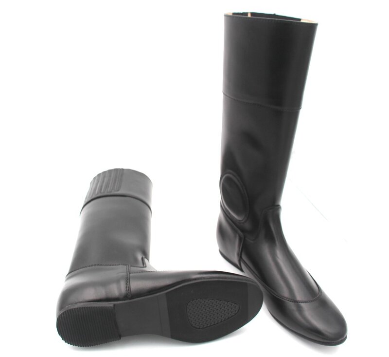 Aoud-Botas de equitación de cuero de charol, zapatos ecuestres con cremallera trasera de alta calidad, alforjas Unisex