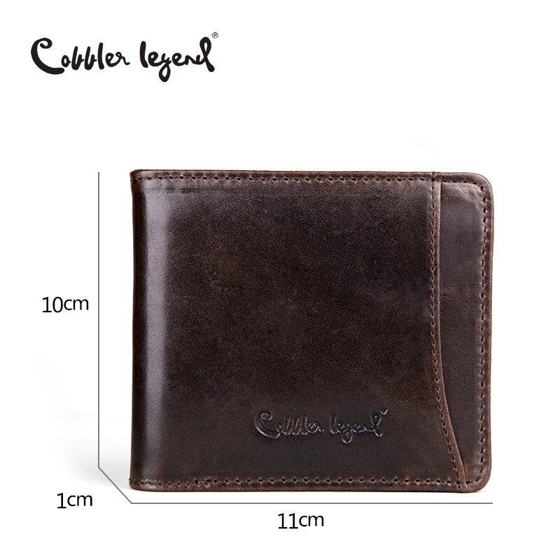 Cobbler Legend Famous Brand Vintage Genuine Leather Men Wallet Coin Pocket Purse Card Holder For Men Carteira Man Zipper Wallets