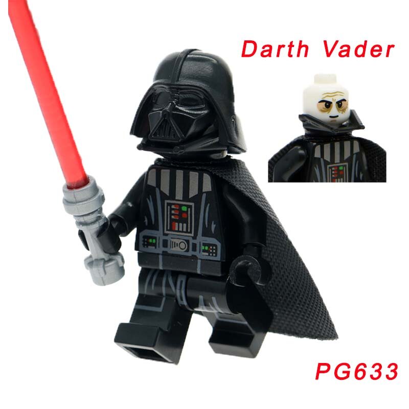 Pg633 súper héroes Legoelys Star Wars Darth Vader Leia Luke Skywalker Han Solo ladrillos de construcción juguetes para niños venta única