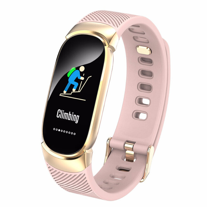 Novos Esportes Relógio Inteligente À Prova D' Água Mulheres Pulseira Banda Bluetooth Heart Rate Monitor de Fitness Rastreador Smartwatch Inteligente Caixa De Metal