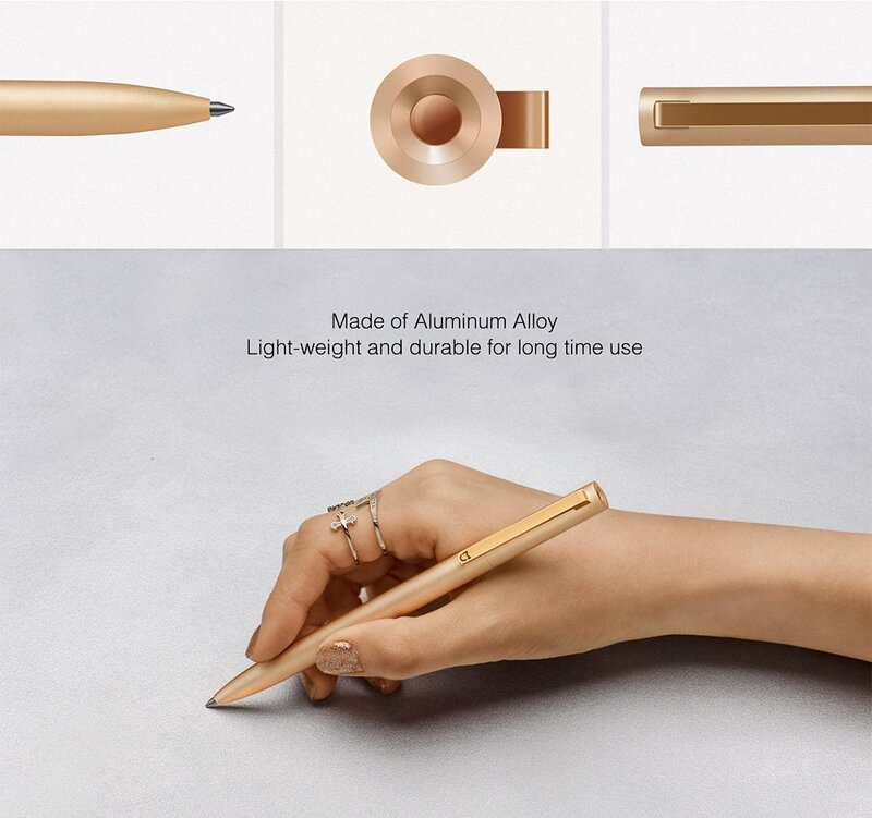 Oryginalny Xiaomi Mijia metalowy długopis Mijia pióro do podpisywania 0.5MM PREMEC gładki szwajcarski wkład czarny/niebieski/czerwona farba