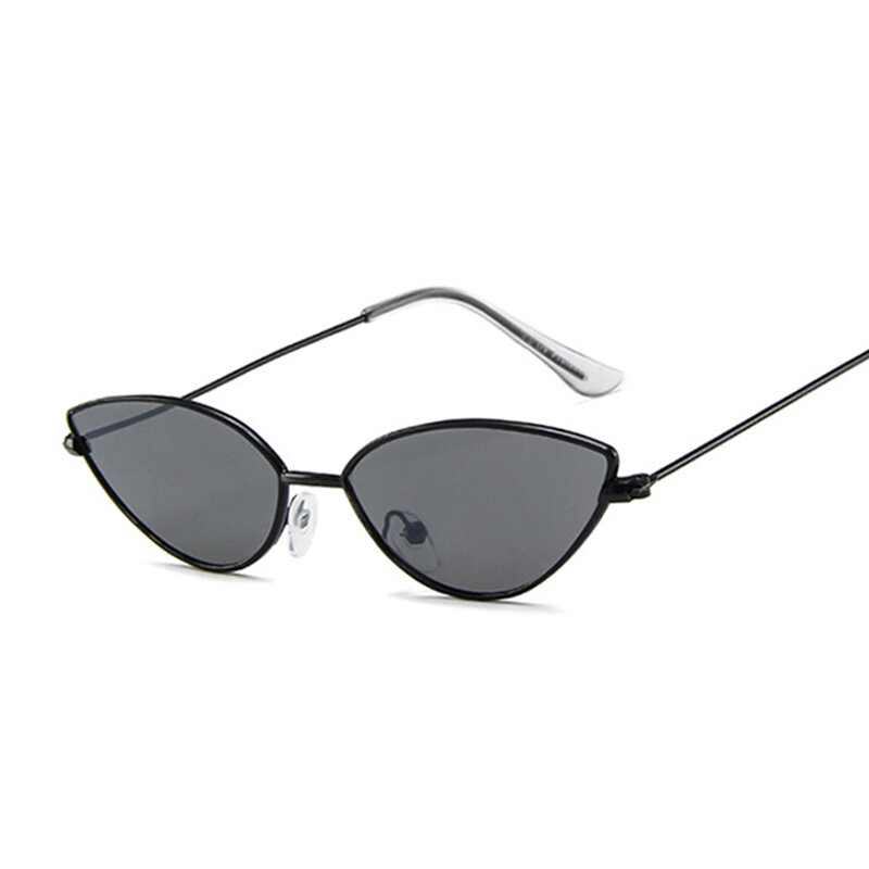 Gafas de sol clásicas de aleación de ojo de gato para mujer, gafas de sol de marco pequeño de diseñador de marca, gafas de sol femeninas de Metal Vintage