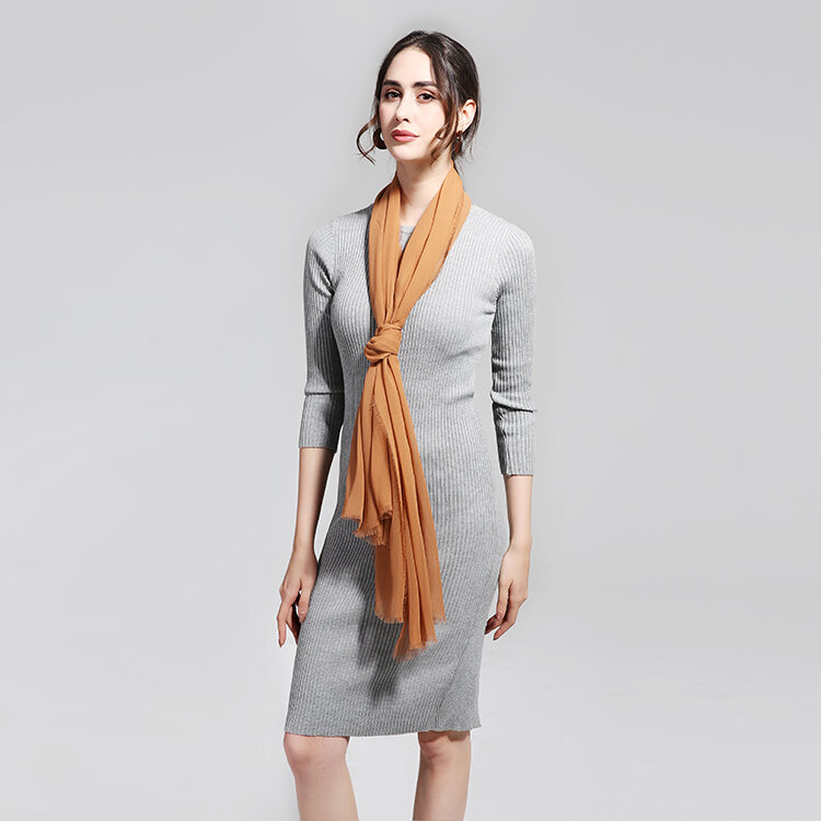 100% Шелковый шифоновый шарф x см, натуральная шелковая ткань, однотонные модные шарфы и шали, оптовая продажа
