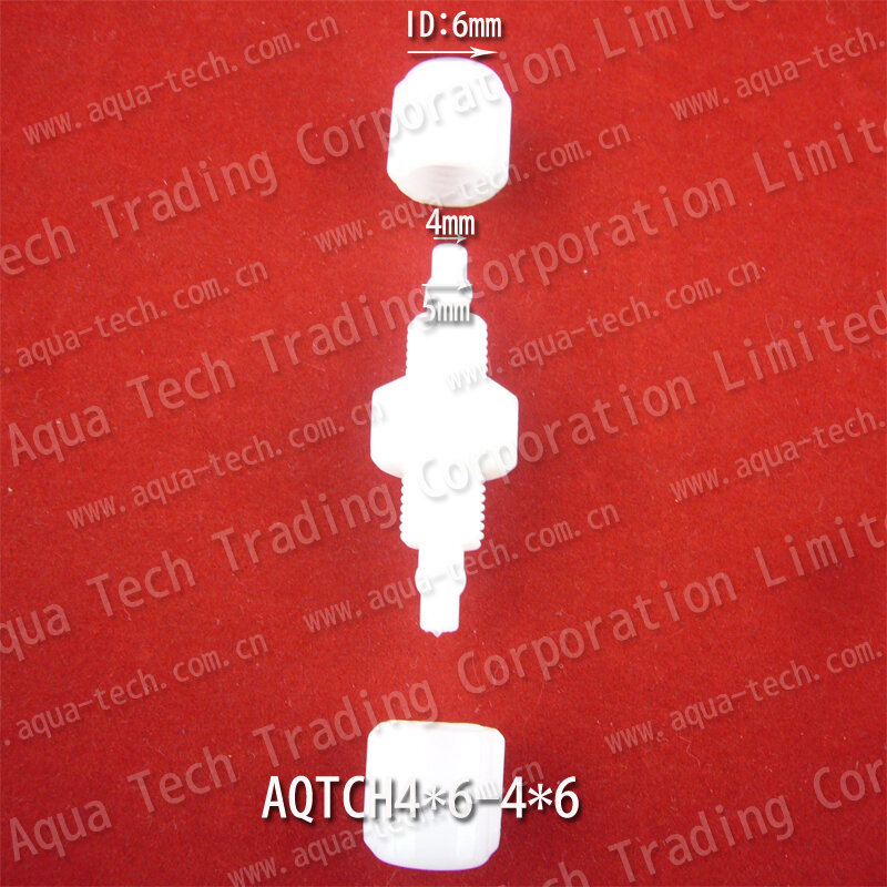 AQTCH4 * 6-4*6 connettore tubo di plastica, connettore del tubo flessibile, raccordi, connettore ad alta pressione