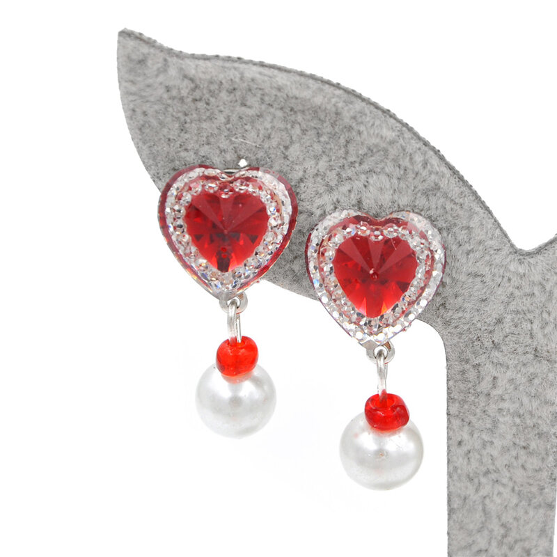 Pendientes de perlas de imitación para niña pequeña, 1 par, pendientes sin Piercing, joyería de cristal