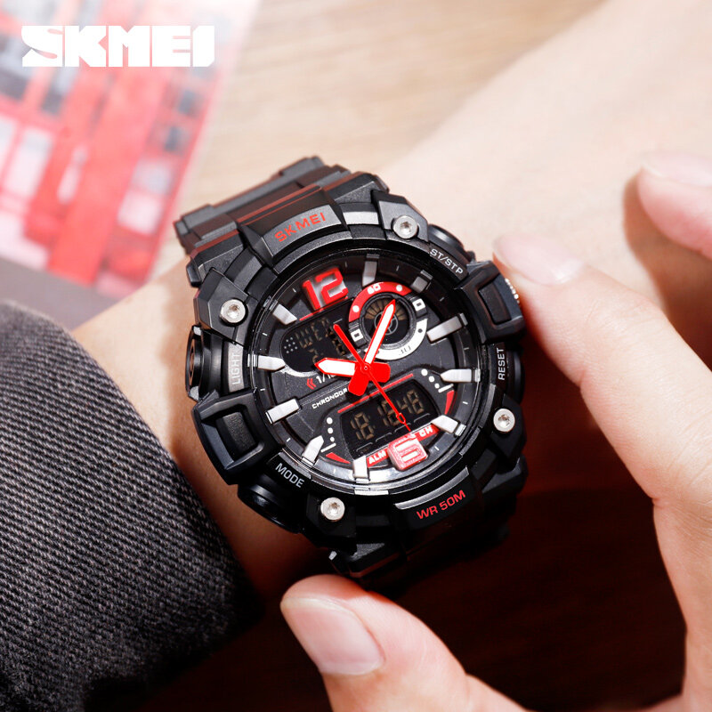 SKMEI Top Brand Military 50M Waterproof Army Alarm Quartz Digital Watch Sports LED Electronic Wristwatch Relogio Masculino