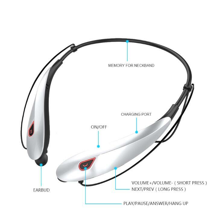 2018 nuevo auricular Bluetooth estéreo con banda para el cuello música móvil inalámbrica V4.1 auricular deportivo auricular para Teléfono manos libres HD micrófono auricular