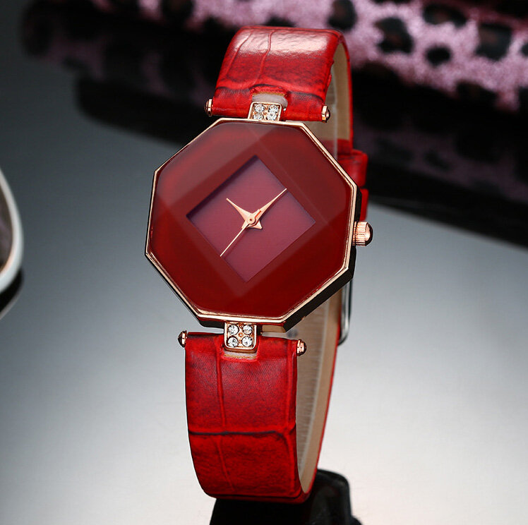 2019 nowy skórzany zegarek kwarcowy kobiety panie Casual modna bransoletka Wrist zegarek zegarki na rękę zegar kryształowy relogio feminino