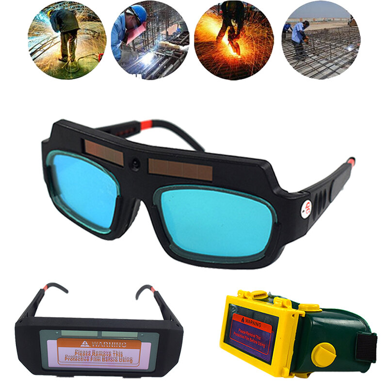 Solar Power Auto Darkening Welding Goggles LCD Protective Lightening Argon Arc Welding Gas Cutting Safety Glasses Eye Protection