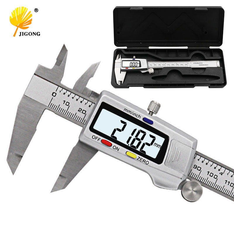 Herramienta de medición de acero inoxidable, calibre digital, 6 pulgadas, 150mm, medidor de paquímetro, calibrador Vernier